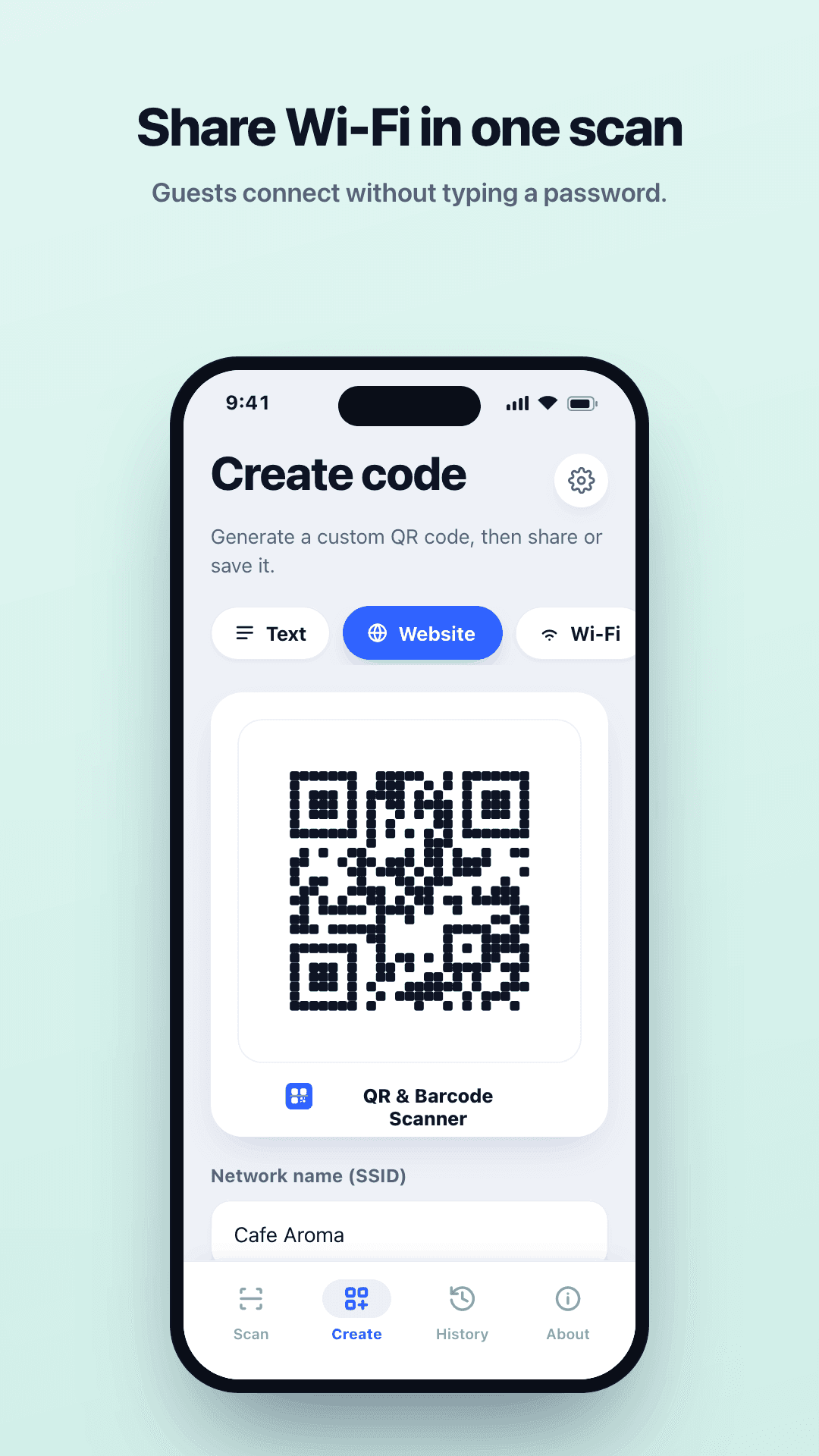 Share Wi-Fi in one scan app screenshot